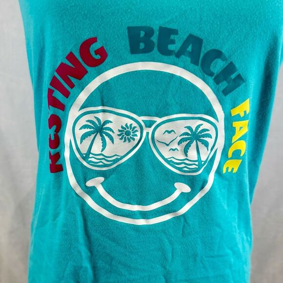 Two aqua turquoise summer racerback tank tops size large - Picture 3 of 9
